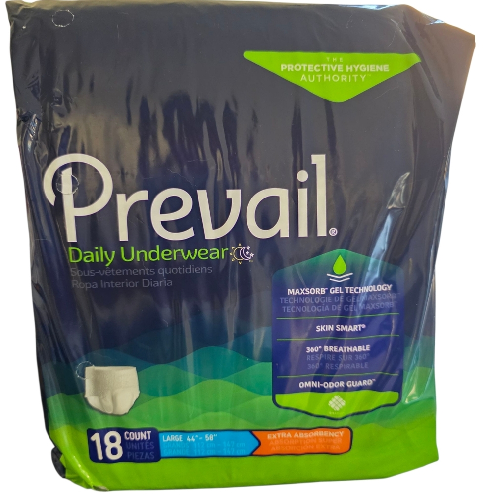 Prevail Daily Adult Underwear Pampers Maximun Absorbent Size Large